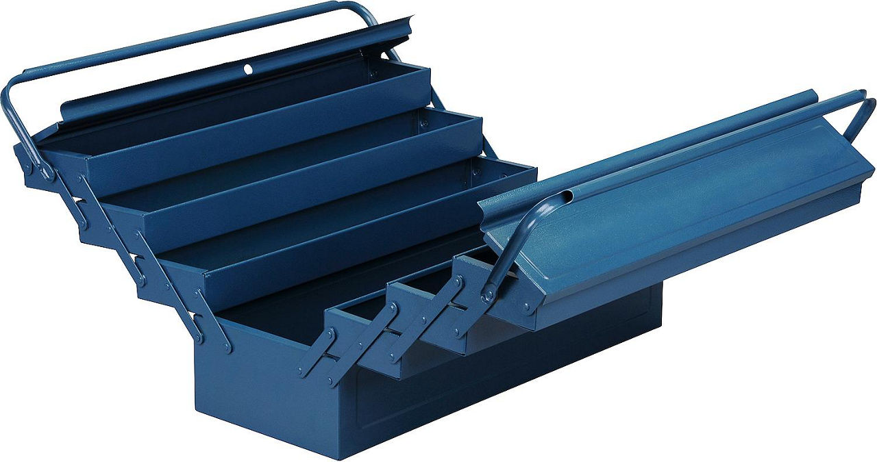 Werkzeugkasten blau BxTxH 560x220x265mm McPlus Metall 7/57 Werkzeugkasten blau BxTxH 560x220x265mm McPlus Metall 7/57