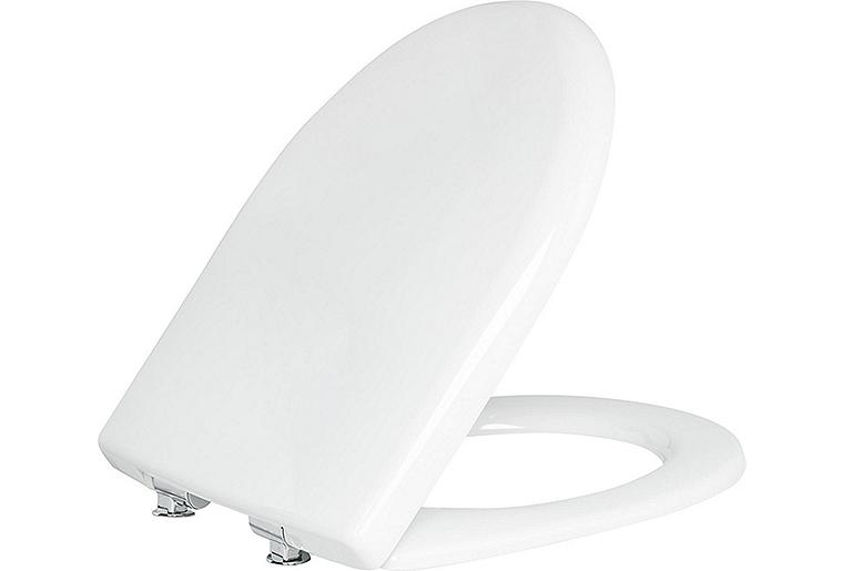 WC-Sitz Geberit Renova weiß, mit Softclose, QuickRelease, Scharniere Messing verchromt WC-Sitz Geberit Renova weiß, mit Softclose, QuickRelease, Scharniere Messing verchromt