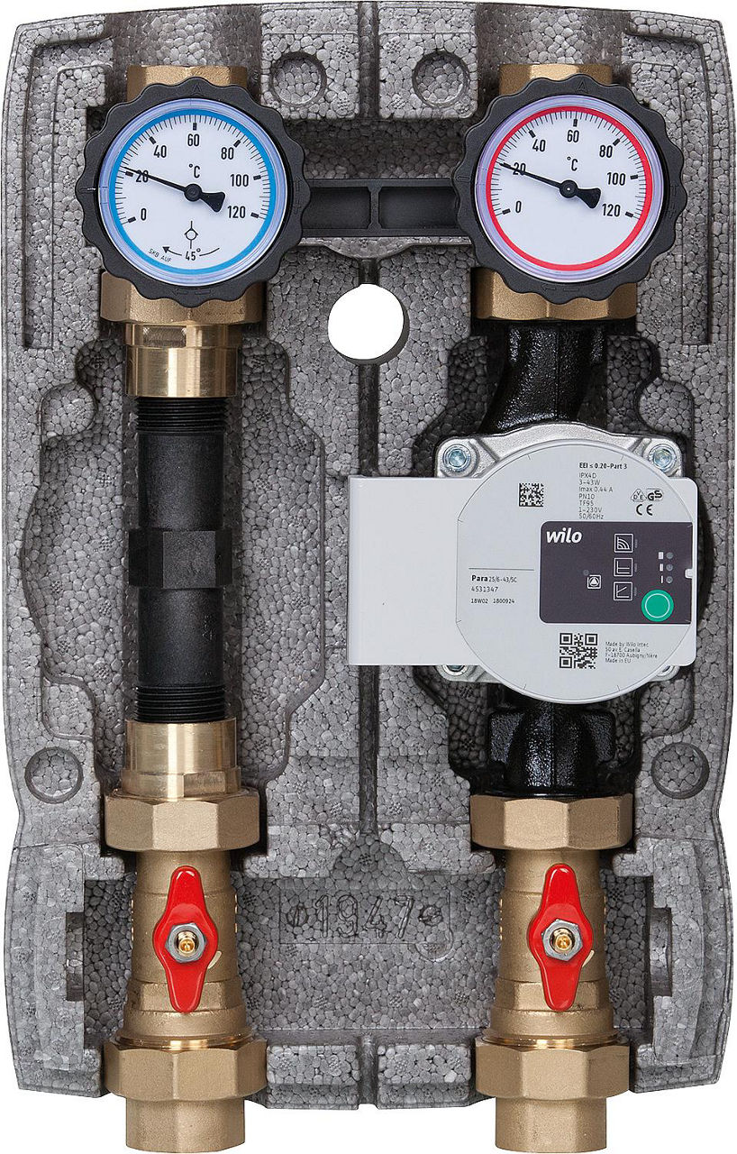 Heizkreisset Easyflow DN25(1") ungemischt,WMZ-Strecke, Wilo Para 25/6 Heizkreisset Easyflow DN25(1") ungemischt,WMZ-Strecke, Wilo Para 25/6