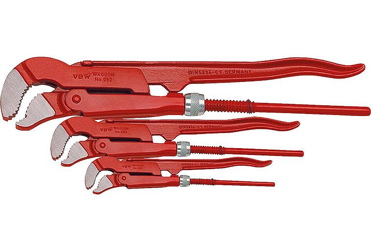 Rohrzangenset S-Maul, 3-teilig, Größe 1"/11/2"/2"