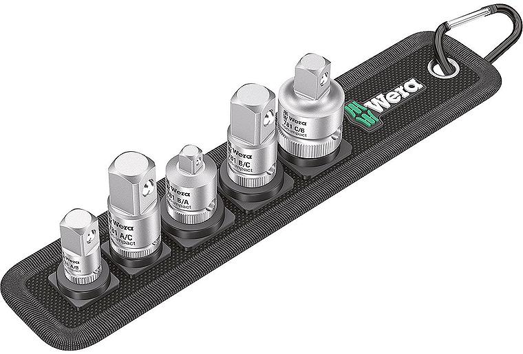 Adapter-Satz WERA®, 6-teilig Vergrößerungs- und Reduzierstücke in Transporttasche Adapter-Satz WERA®, 6-teilig Vergrößerungs- und Reduzierstücke in Transporttasche