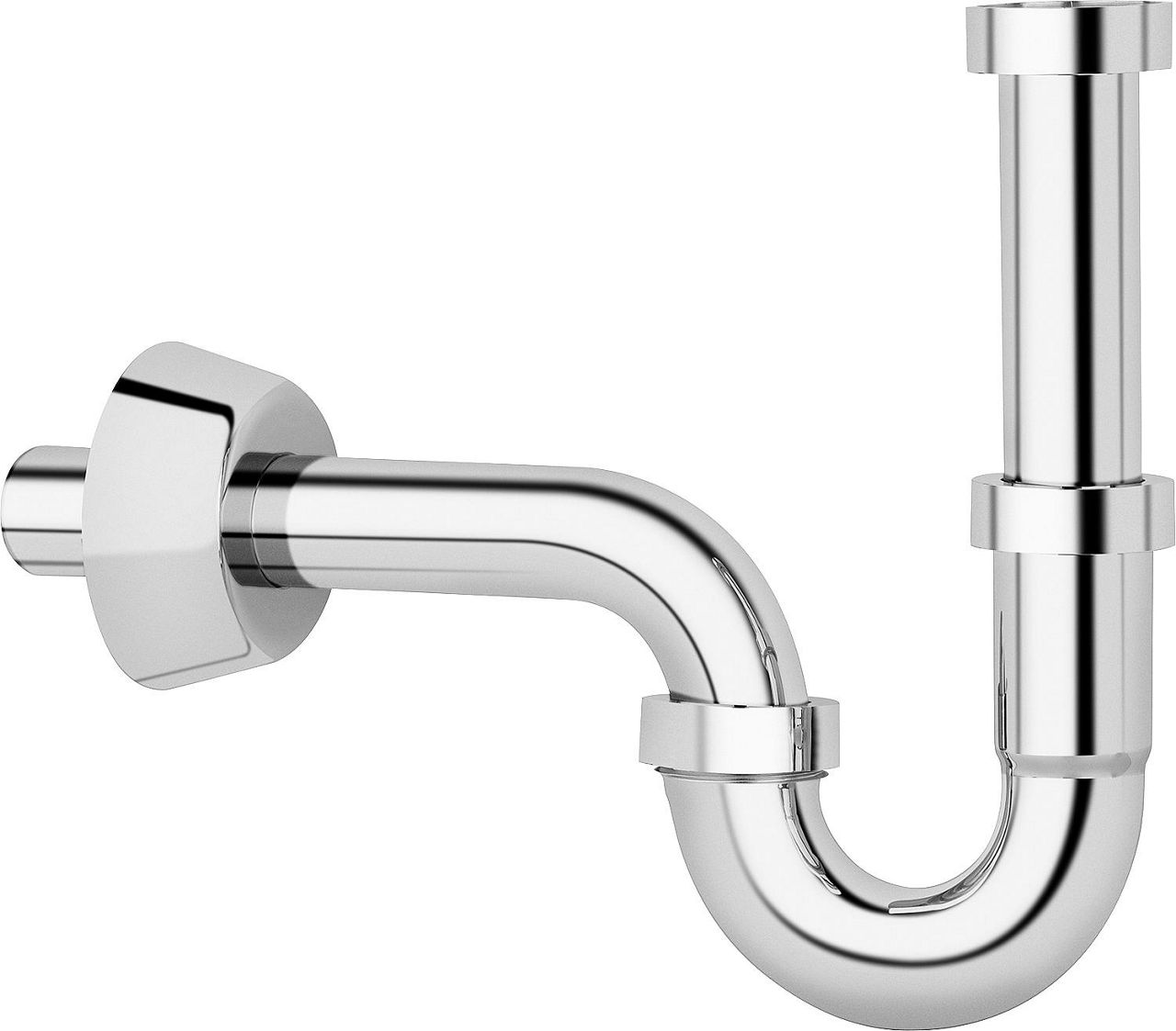 Röhrensiphon Kunststoff verchr. 11/4" DN32 lange Ausführung Röhrensiphon Kunststoff verchr. 11/4" DN32 lange Ausführung