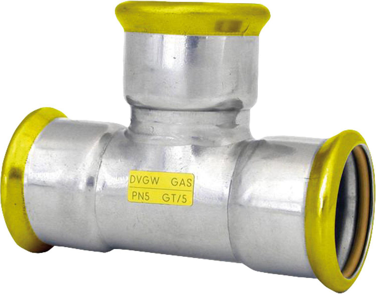 Edelstahl Pressfitting Gas T-Stück, DN15, M-Kontur