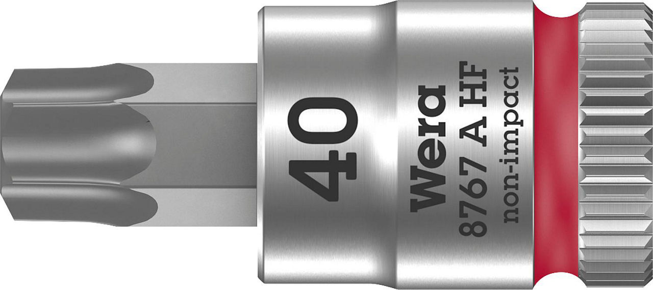 Torx®-Steckschlüsseleinsatz Wera 8767 A HF Bitnuss mit 1/4"-Antrieb, kurz, mit Haltefunktion, T40 x 28 mm