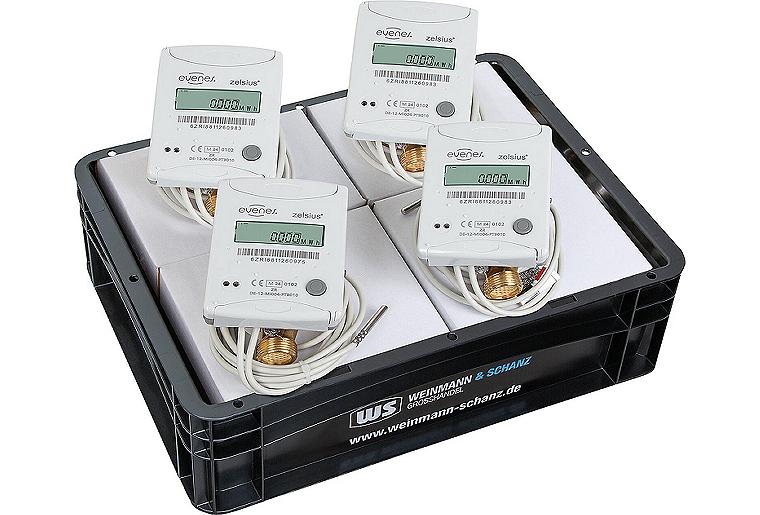 Vorteilspaket Kompaktwärmezähler evenes DN15 (3/4"), 4-teilig, +WS Box gratis!