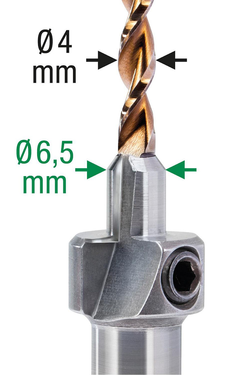 Bohrsenker Set SPAX® 1x Holzbohrer 4 mm, 1x Senker 6,5 mm, 1x Innensechskantschlüssel