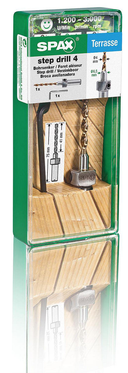 Bohrsenker Set SPAX® 1x Holzbohrer 4 mm, 1x Senker 6,5 mm, 1x Innensechskantschlüssel