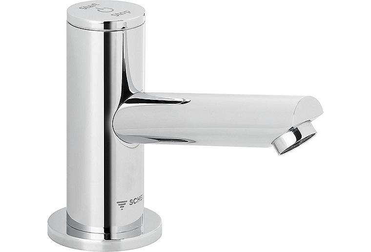 Selbstschluss Standventil Schell Tipus P Batteriebetrieb Ausladung 100 mm chrom