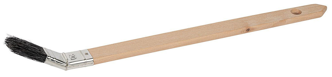 Pr.-Plattpinsel gebogen 20 mm schwarz, Buchenstiel, Weißblechzwinge Pr.-Plattpinsel gebogen 20 mm schwarz, Buchenstiel, Weißblechzwinge
