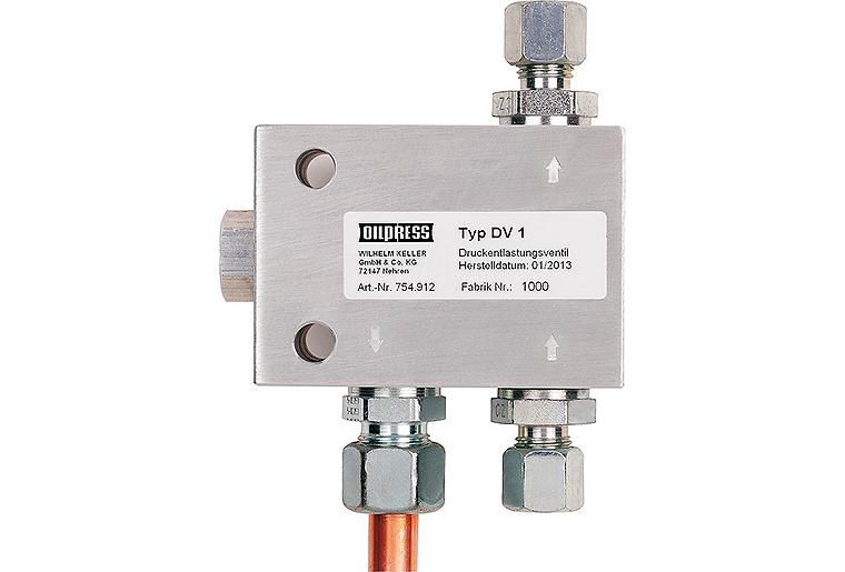 Druckentlastungsventil DV 1, für Druckspeicheraggregate Druckentlastungsventil DV 1, für Druckspeicheraggregate