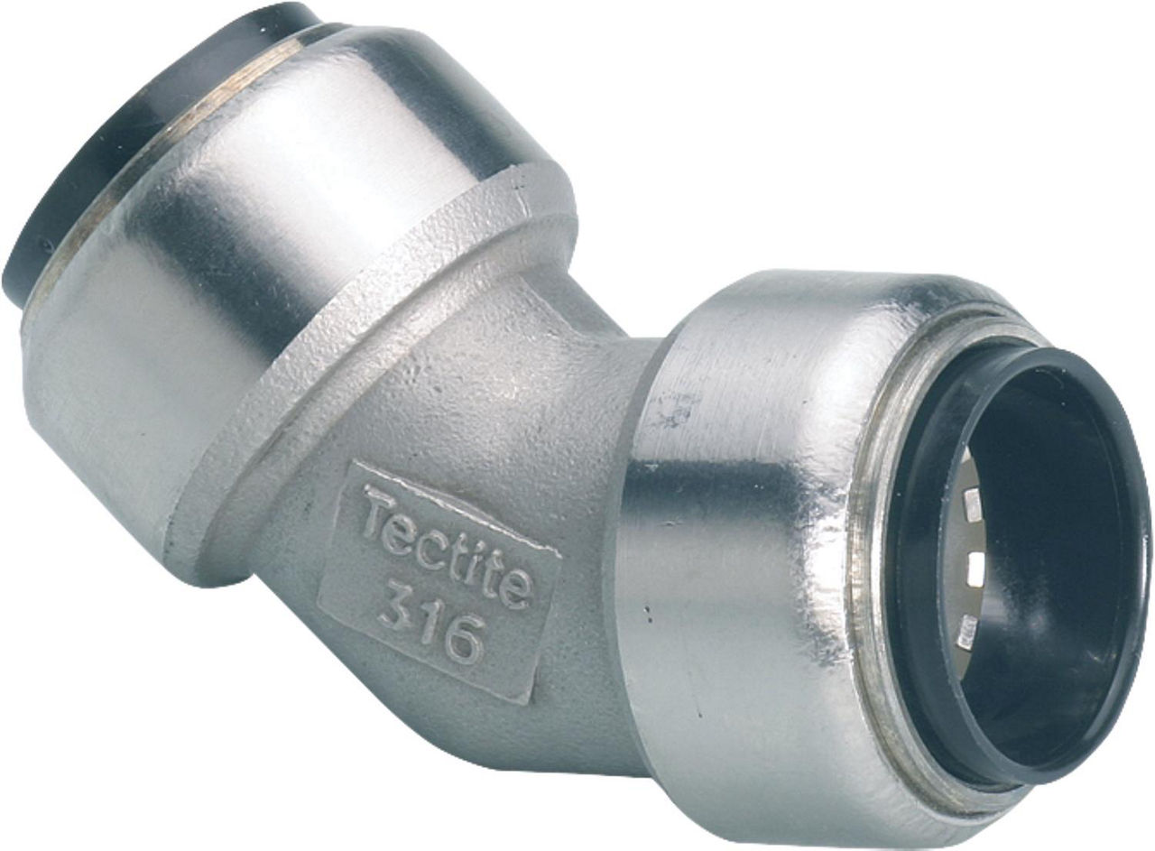 Edelstahl-Steckfitting Bogen 45° (i/i) 15 mm Edelstahl-Steckfitting Bogen 45° (i/i) 15 mm
