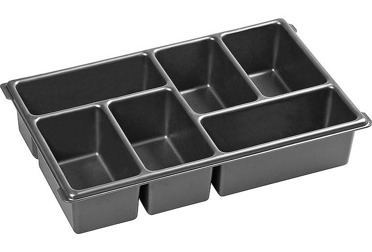 Kleinteileeinsatz passend für XL-BOXX® aus Kunststoff mit 6 Mulden Kleinteileeinsatz passend für XL-BOXX® aus Kunststoff mit 6 Mulden