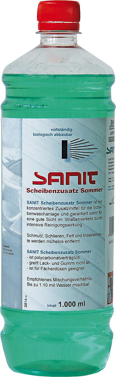 Scheibenwaschkonzentrat 1:10 (Sommer) SANIT Scheibenzusatz 1l Flasche
