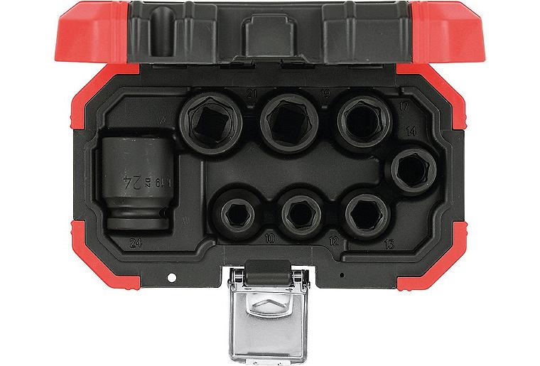 Kraftschrauber Außensechskant-Steckschlüsseleinsatz-Satz GEDORE red R63003008, 8-teilig 1/2"
