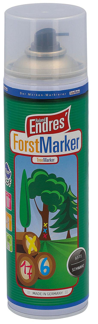 Markierspray langzeit schwarz Roland Endres Forst-Marker 360° KWF, 500ml Sprühdose Markierspray langzeit schwarz Roland Endres Forst-Marker 360° KWF, 500ml Sprühdose