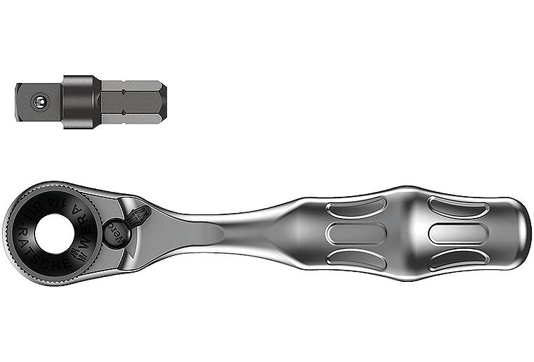 Bitumschaltknarre WERA 2-teilig Zyklop Mini 1/4" mit Bitadapter Bitumschaltknarre WERA 2-teilig Zyklop Mini 1/4" mit Bitadapter