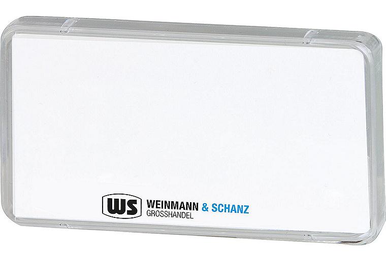 WS Schildträger aus Kunststoff, Grundträger,Abdeckung,Blanko- etikett 70x37mm,VPE=10 Stck.