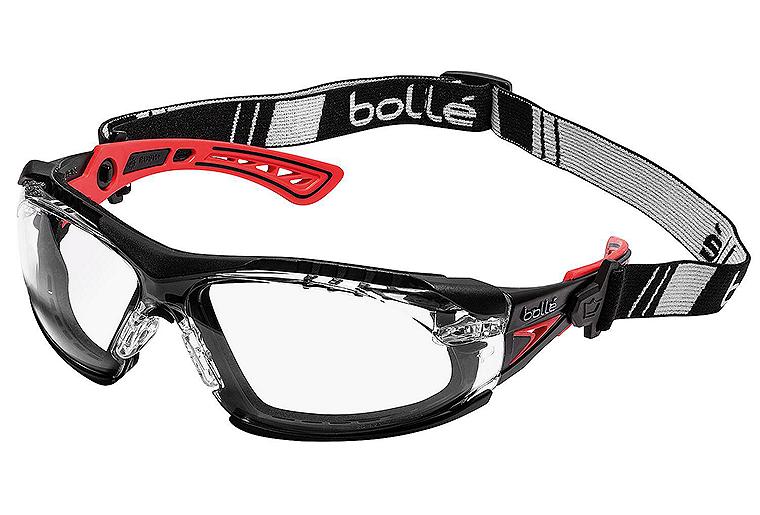 Schutzbrille RUSH+ mit Kopfband,Rahmen rot / schwarz – Klares PC RUSHPFSPSI Schutzbrille RUSH+ mit Kopfband,Rahmen rot / schwarz – Klares PC RUSHPFSPSI