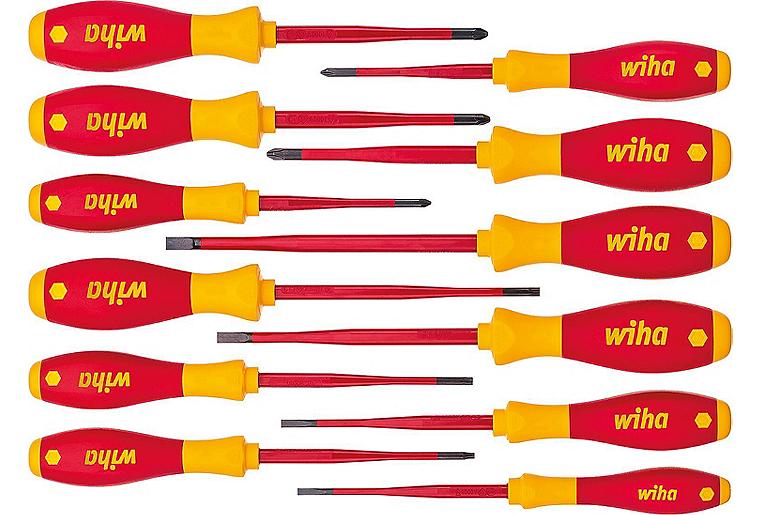 Schraubendrehersatz WIHA Elektriker, slimFix 12-teilig