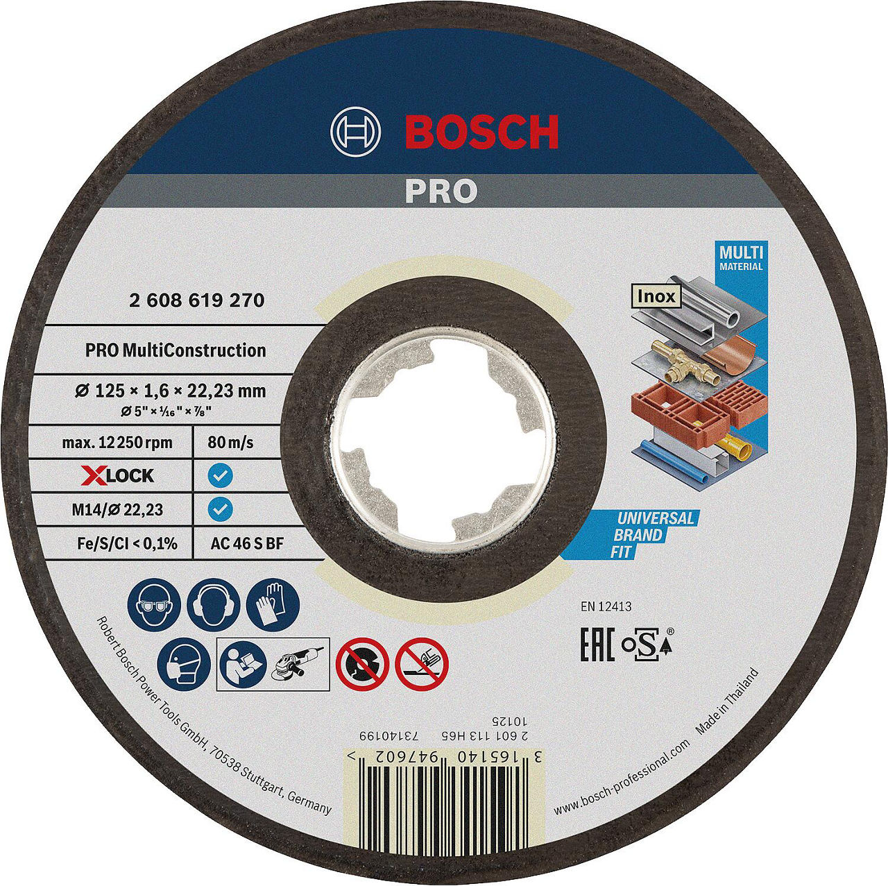 Trennscheibe BOSCH® für versch. Materialien mit X - Lock Aufnahme Ø 125 x 1,6 mm Trennscheibe BOSCH® für versch. Materialien mit X - Lock Aufnahme Ø 125 x 1,6 mm