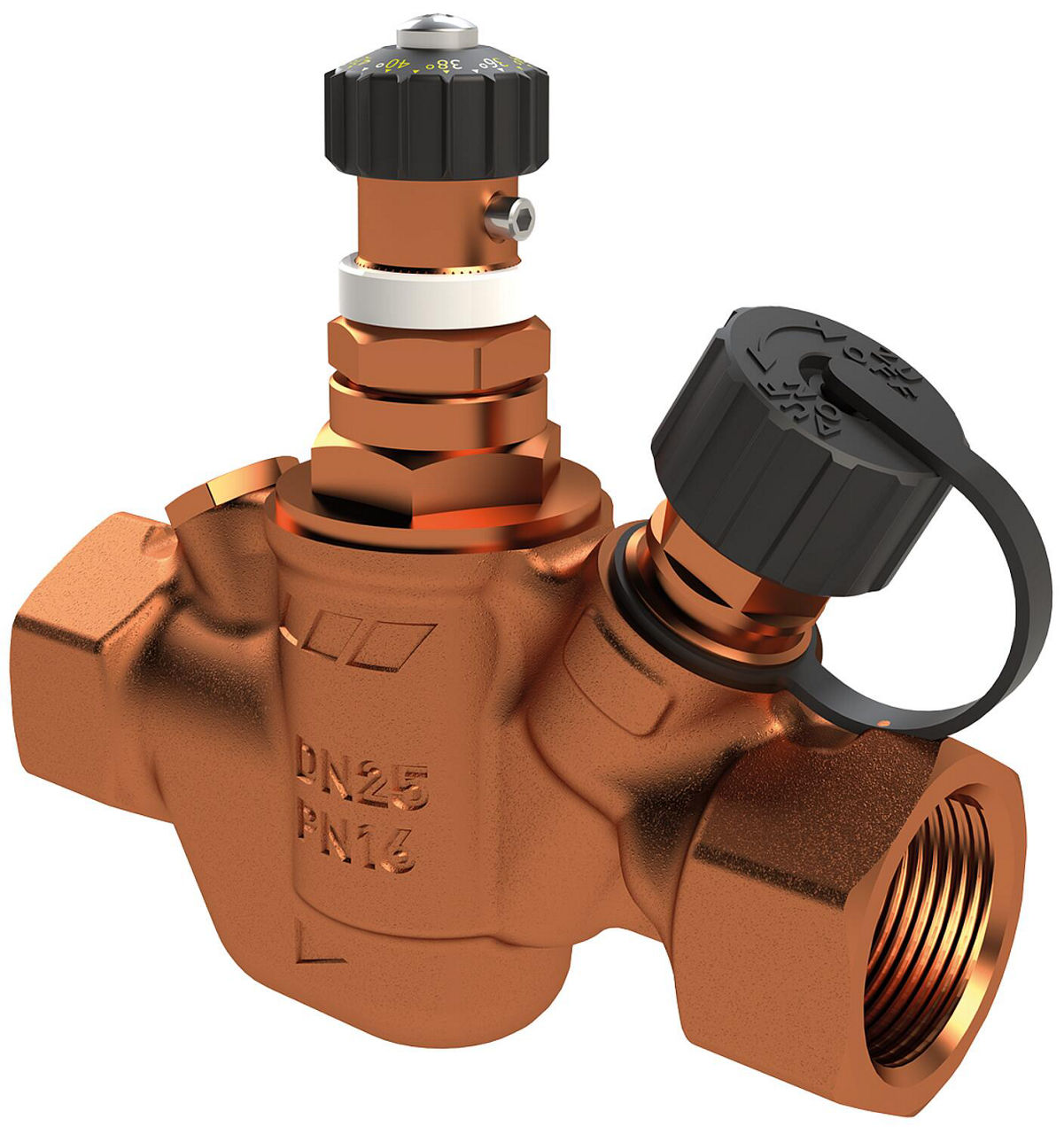 Zirkulations-Regulierventil Therm, 30°C bis 50°C, DN15 (1/2"), IG Zirkulations-Regulierventil Therm, 30°C bis 50°C, DN15 (1/2"), IG