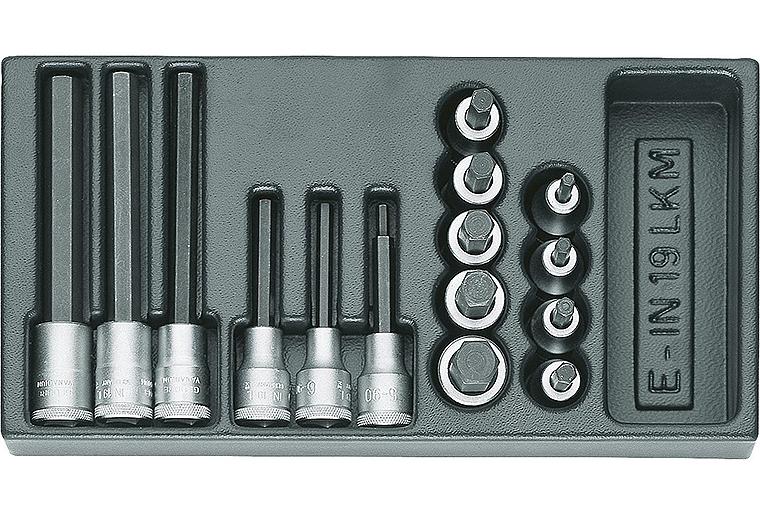 Innensechskant Steckschlüsseleinsatz-Satz GEDORE1500 ES-IN 19 LKM, 15-teilig 1/2"