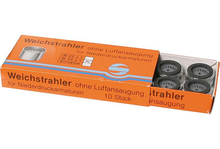 Weichstrahlregler-Niederdruck ohne Prüfz AG M24X1 mit Gummidichtung ohne Zahnkranz ""VPE 10 Stk."" Weichstrahlregler-Niederdruck ohne Prüfz AG M24X1 mit Gummidichtung ohne Zahnkranz ""VPE 10 Stk.""