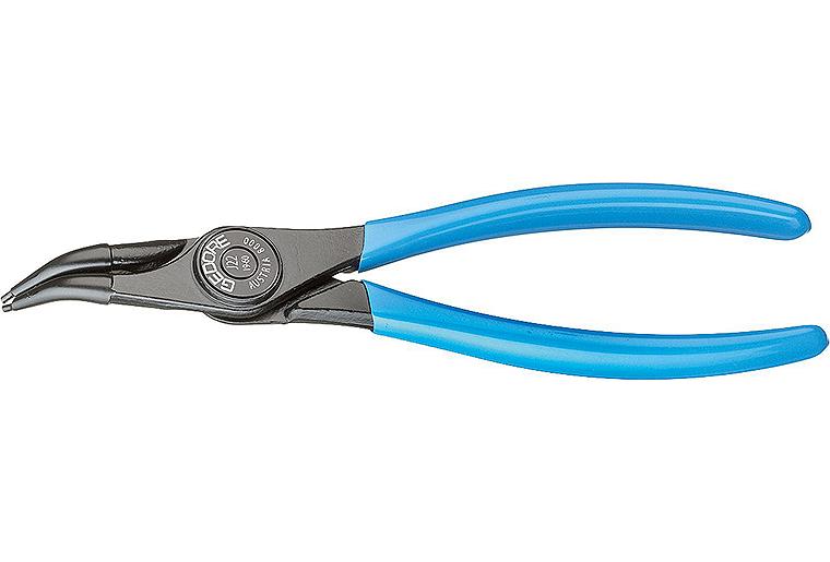 Montagezange GEDORE für Innensicherungsringe Länge 139mm 45° gewinkelte Backen