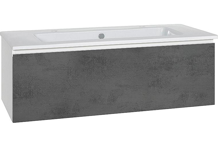 WTU + Keramik WT ELA Korpus weiß smt Front Beton dunkel, 1210x420x510 mm WTU + Keramik WT ELA Korpus weiß smt Front Beton dunkel, 1210x420x510 mm