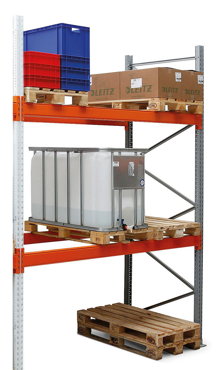 Paletten-Anbauregal ARTUS 2 Ebenen HxBxT 3000x2785x1100mm Paletten-Anbauregal ARTUS 2 Ebenen HxBxT 3000x2785x1100mm