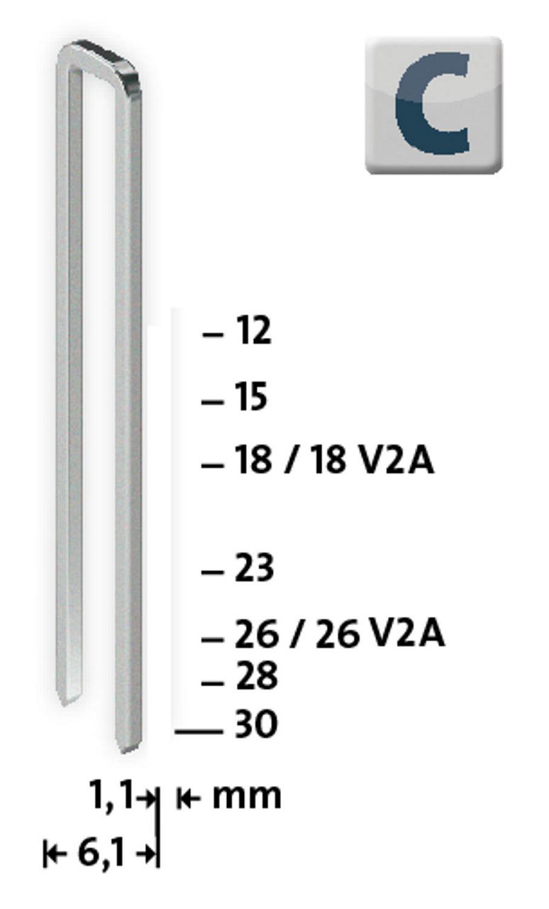 Schmalrückenklammer NOVUS Typ4 4/18 V2A VPE = 1100 Stück Schmalrückenklammer NOVUS Typ4 4/18 V2A VPE = 1100 Stück