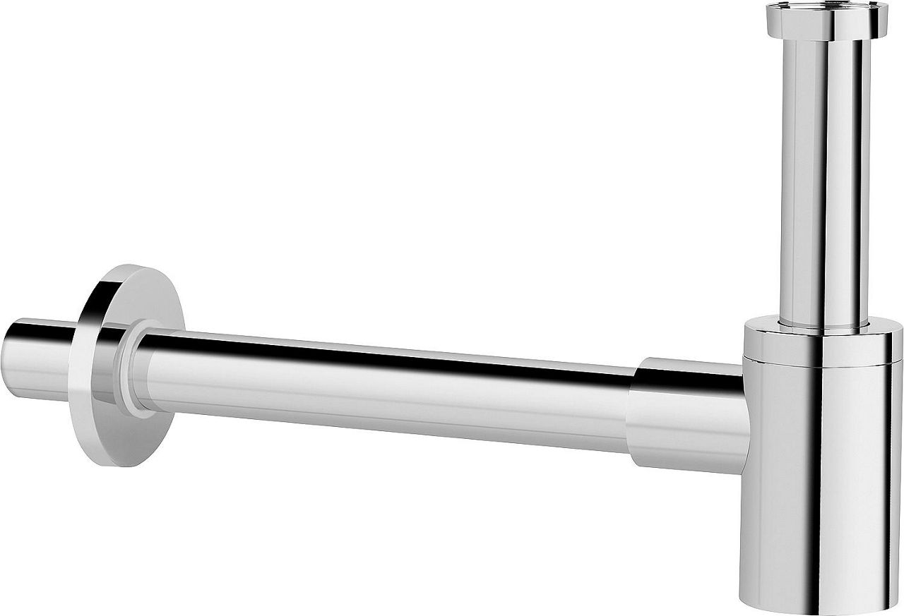 Flaschensiphon Design Edelstahl verchromt, DN32 (1 1/4") x 32 kurze Ausführung Flaschensiphon Design Edelstahl verchromt, DN32 (1 1/4") x 32 kurze Ausführung