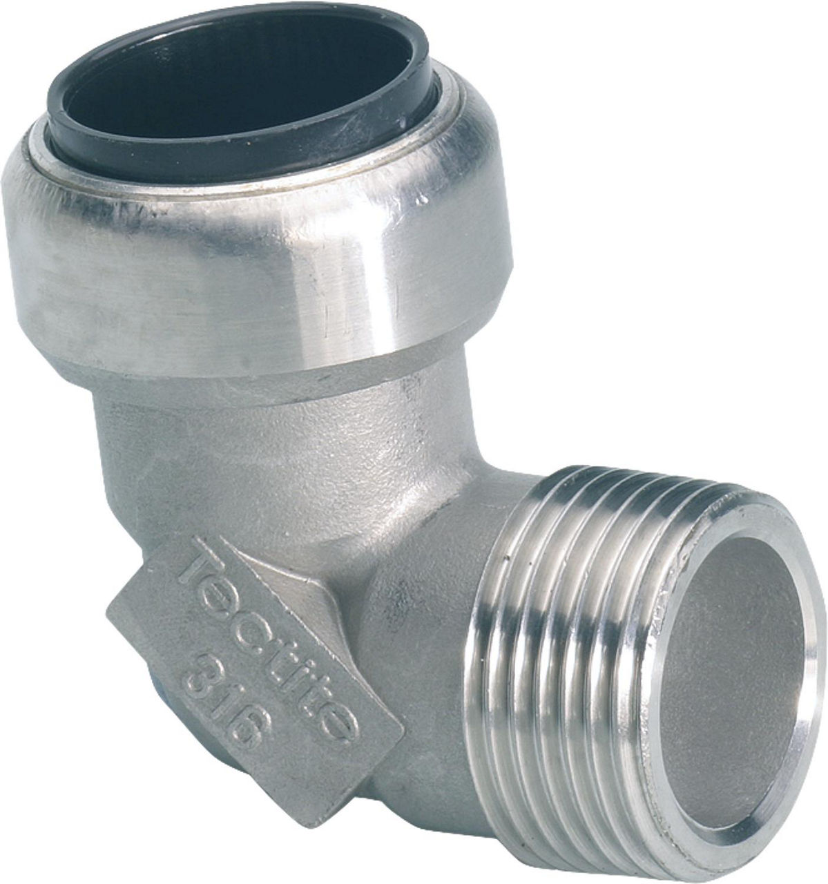 Edelstahl-Steckfitting Übergangswinkel 90° (i/AG) 28 x 1"