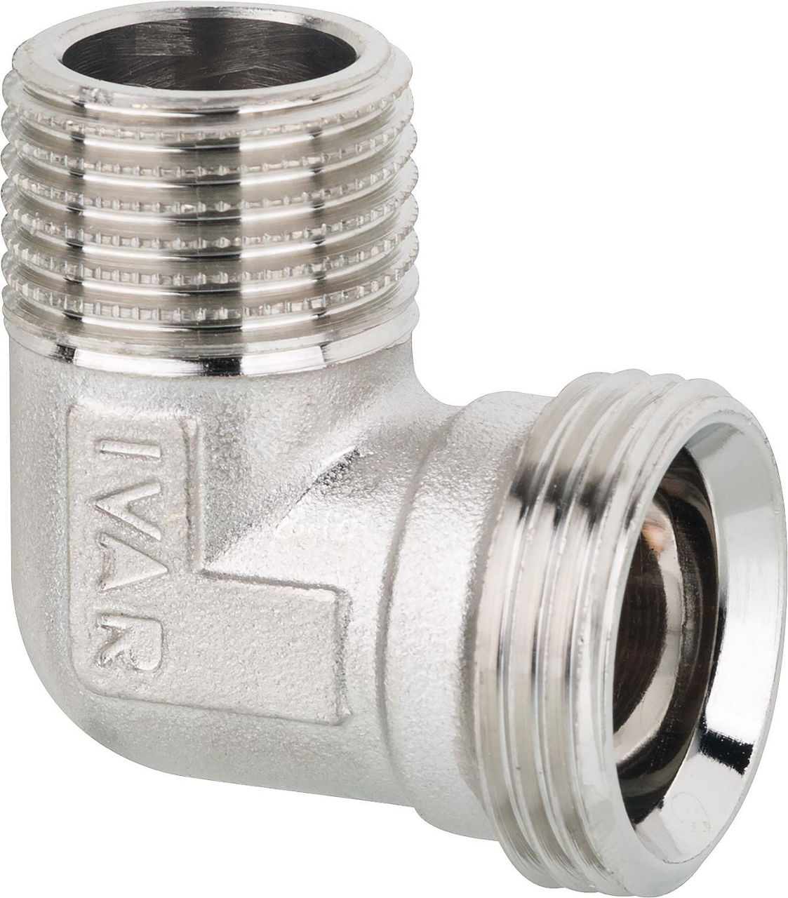 Winkel-Schraubverbinder AG x AG 3/4 AG x Eurok vernickelt
