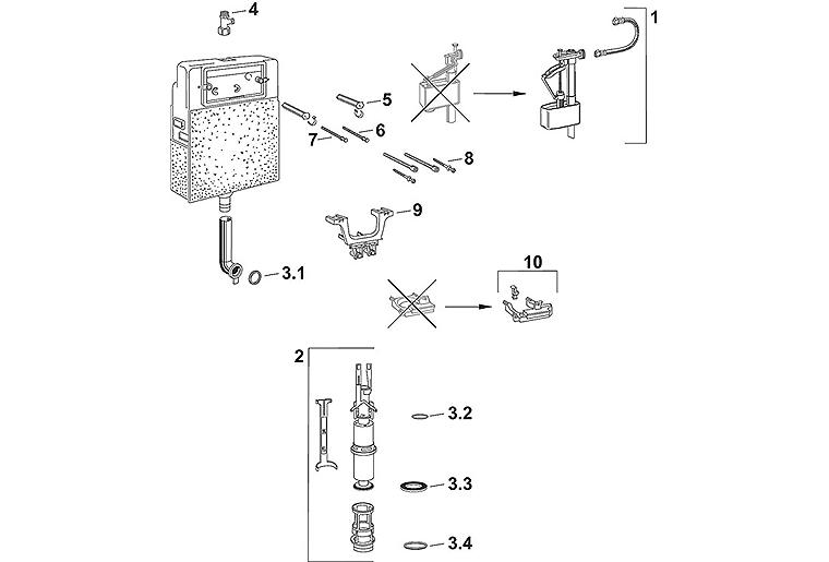 Ablaufventil-Set, Inhalt: Füllventilhalter, Niederhalter Ablaufventil, Ablaufkorb, Ablaufventil-Set, Inhalt: Füllventilhalter, Niederhalter Ablaufventil, Ablaufkorb,
