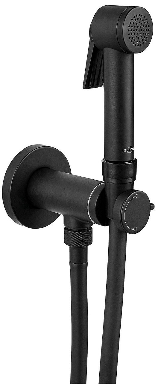 Intim Hygiene-Dusch-Mischer-Set Evain mit UP-Körper, Handbrause, Brauseschlauch und Brausehalter schwarz matt