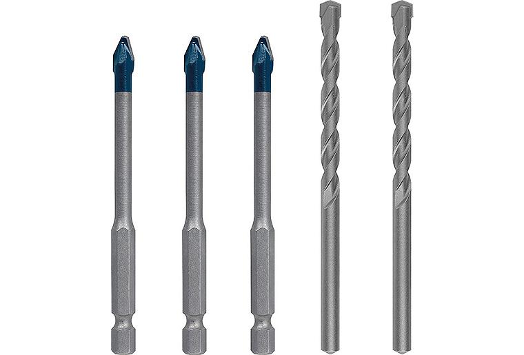 Fliesenbohrer-Set BOSCH 5-teilig HardCeramic Ø 3x6 mm Fliesenbohrer und 2x 6 mm Betonbohrer~n~mit 1/4" Sechskantaufnahme