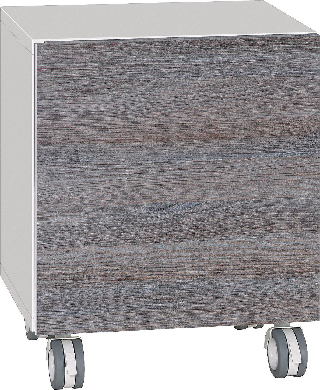 Rollcontainer ELA Korpus weiß smt - Front Robinie Grau, 400x400x350 mm Rollcontainer ELA Korpus weiß smt - Front Robinie Grau, 400x400x350 mm