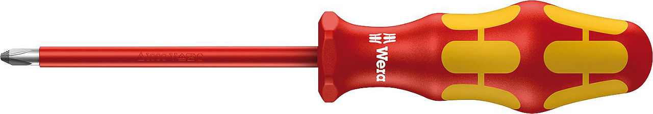 VDE-Pozidriv-Schraubendreher Wera 165 i Kraftform Plus-Serie 100 VDE, Lasertip-Spitze, PZ2 x 100 mm
