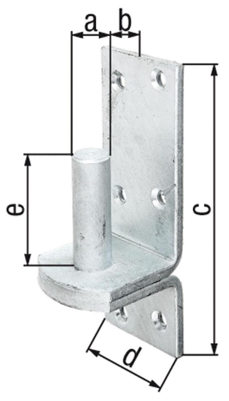 Kloben auf Platte, DI, ø 20 mm, 167 x 60 mm, feuerverzinkt Kloben auf Platte, DI, ø 20 mm, 167 x 60 mm, feuerverzinkt