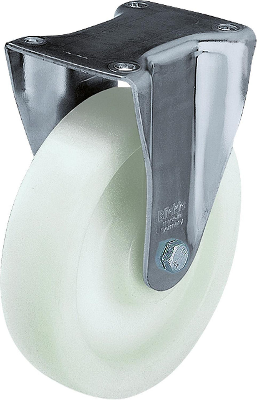 Bockrolle Stahlblech/Schwerlast Tragfähigkeit 500kg, Rad-Ø 100mm, Plattengröße 100x85mm Bockrolle Stahlblech/Schwerlast Tragfähigkeit 500kg, Rad-Ø 100mm, Plattengröße 100x85mm