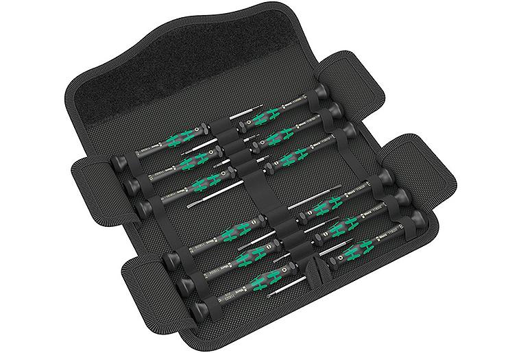 Schraubendrehersatz WERA Micro-Set Elektroniker Kraftform 12-tlg. Schlitz-Kreuz,Sechskant