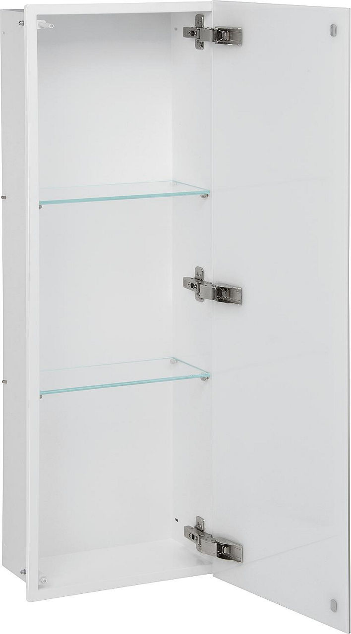 Wandcontainer 1 weiße Glastür 3 Fächer BxHxT: 325x925x150 mm