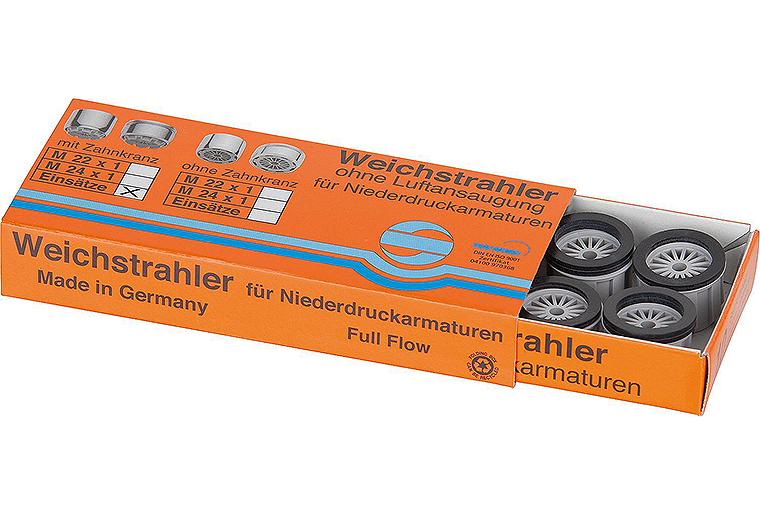 Einsatz für Weichstrahler Niederdruck M 22/24X1 mit Gummidichtung mit Zahnkranz ""VPE 10 Stk."" Einsatz für Weichstrahler Niederdruck M 22/24X1 mit Gummidichtung mit Zahnkranz ""VPE 10 Stk.""