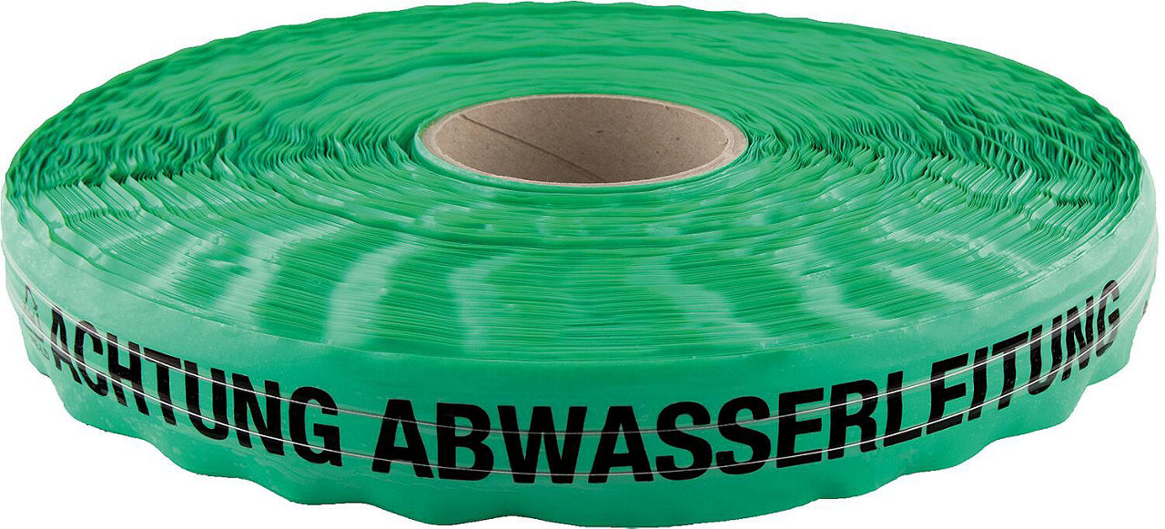 Ortungsband "Achtung Abwasserleitung" grün, L=250m