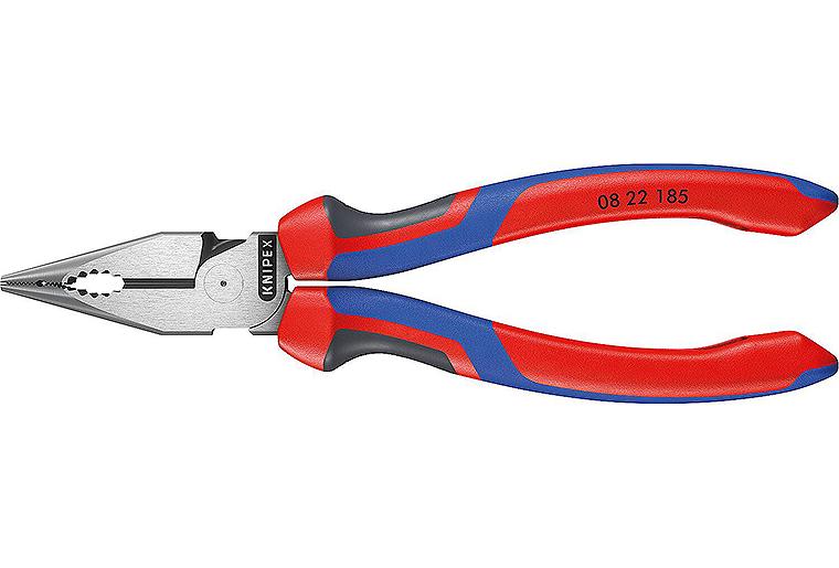 Spitzkombizange KNIPEX Länge: 185 mm, brüniert, Kopf poliert, Mehrkomponenten-Griff