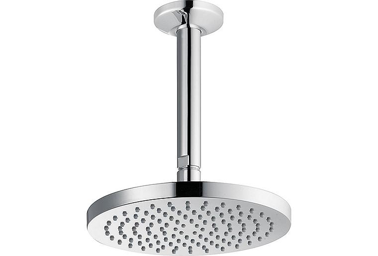 Kopfbrause Heinrichschulte Ø 200 mm chrom inkl. Deckenanschlussrohr