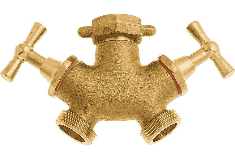 GEKA plus Zweiwegeventil IG G3/4" - 2x AG G3/4", MS