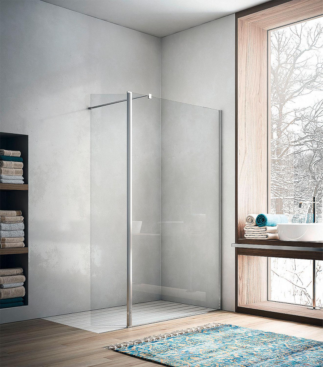 Walk-In Glasduschwand Eloa 2.0 1175-1190 mm H:1950 mm + 300 mm Klappteil ges. 1490 mm Sigla 6 mm Walk-In Glasduschwand Eloa 2.0 1175-1190 mm H:1950 mm + 300 mm Klappteil ges. 1490 mm Sigla 6 mm