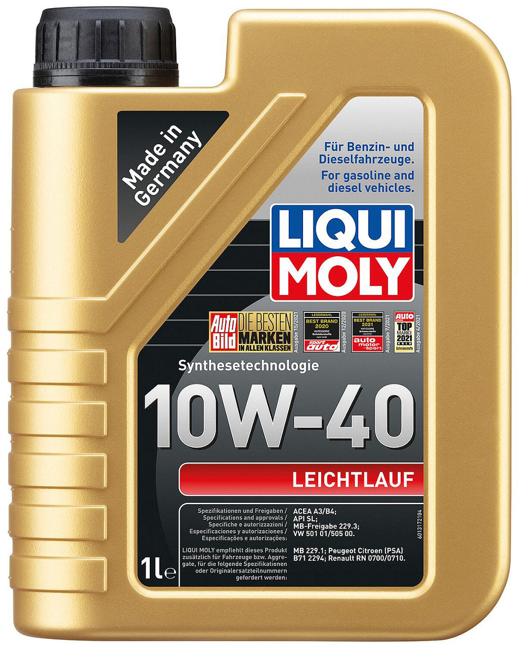 Leichtlauf Motorenöl LIQUI MOLY 10W-40, 1l Kanister Leichtlauf Motorenöl LIQUI MOLY 10W-40, 1l Kanister